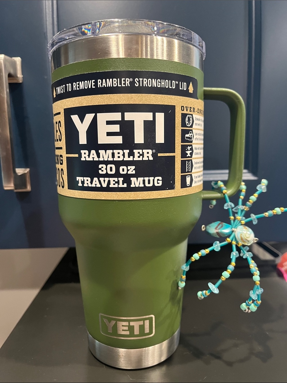 🐄 YETI Rambler 30 oz Travel Mug - Highlands 🫒 olive-screw on Lid Y234